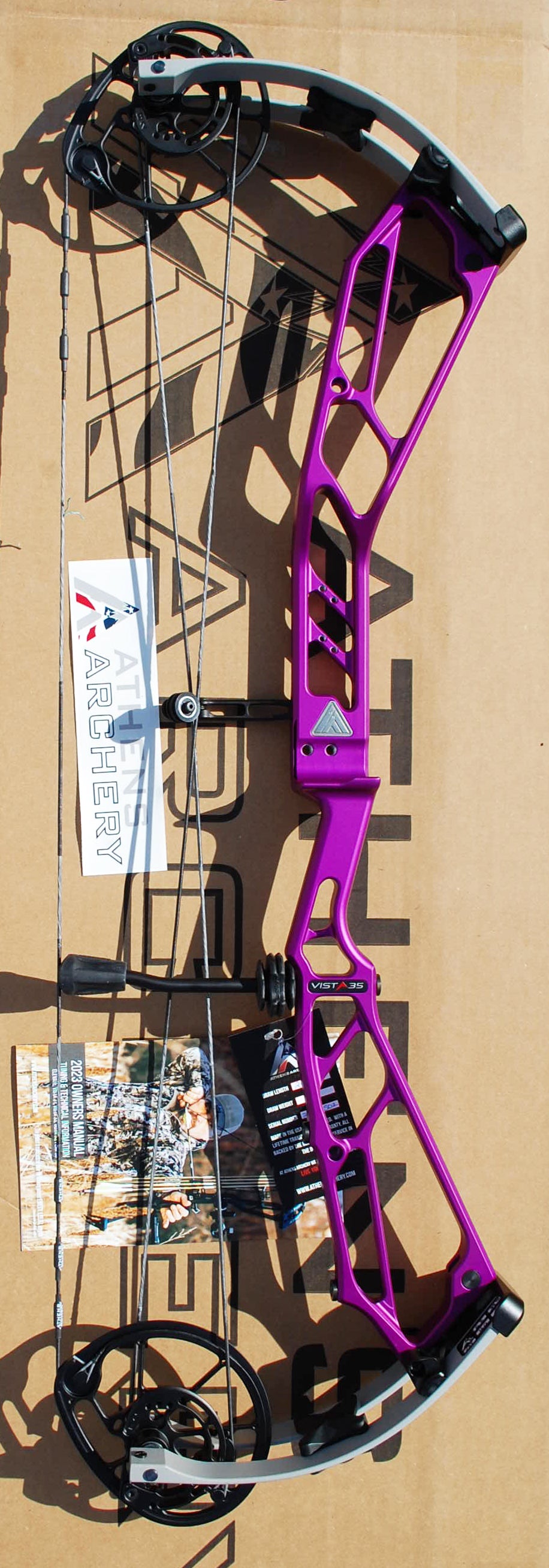 Athens Vista 35 Compound Bow Purple 40 lb 25.5-27.5 draw Left Hand 2023