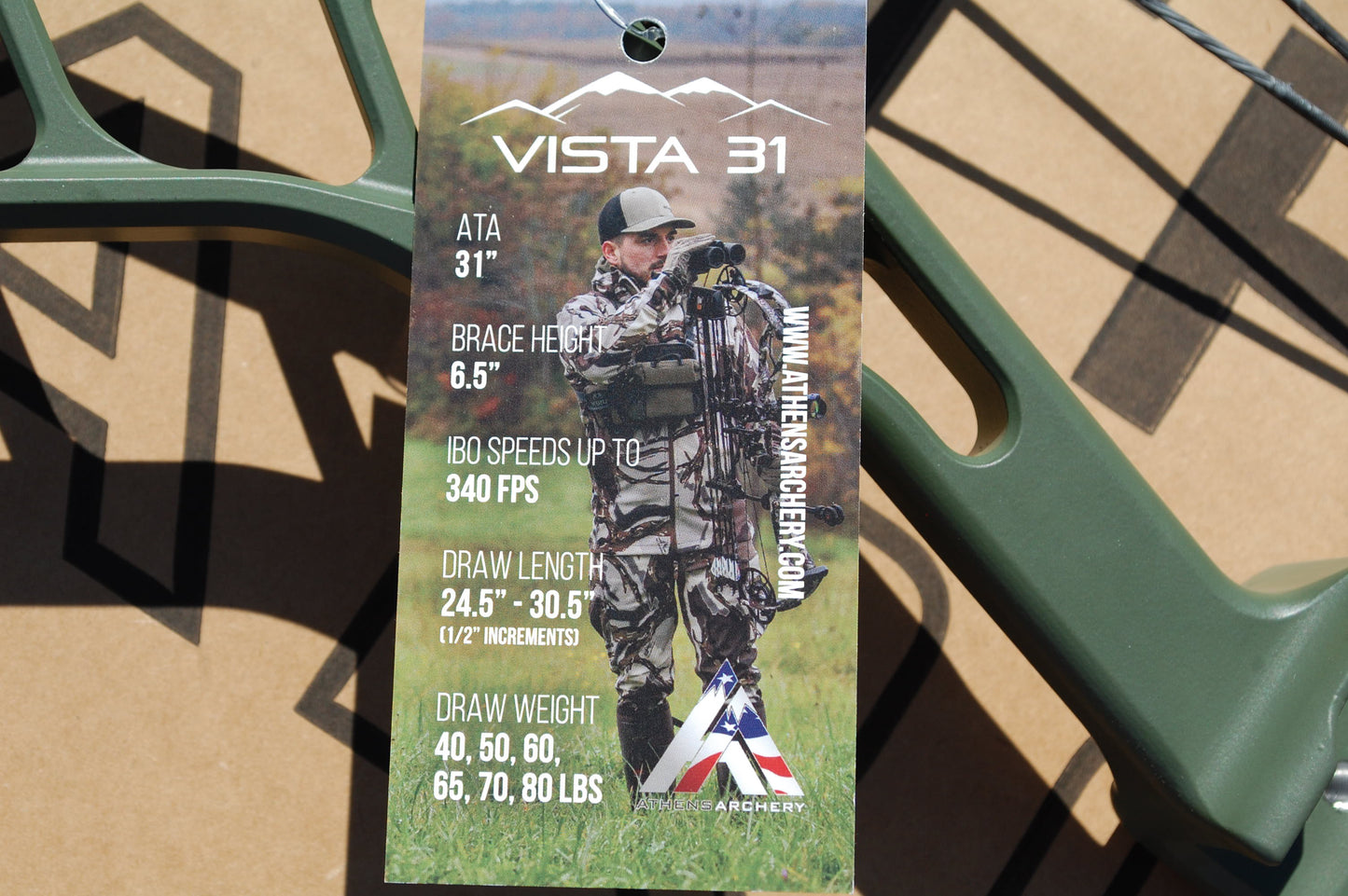 Athens Vista 31 Archery Compound Bow Green 70 lb 27 - 30.5 draw Left Hand 2023 FREE CASE