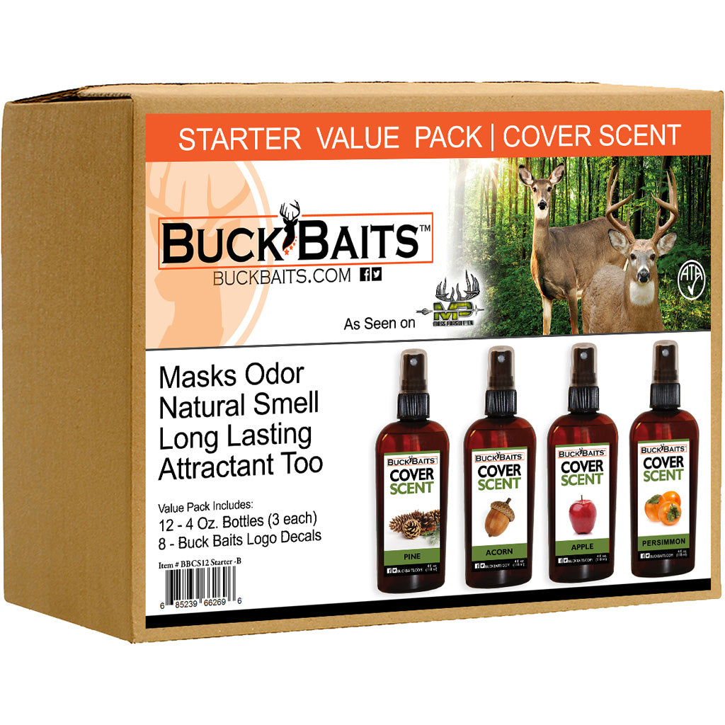 Buck Baits Cover Scent Starter Kit Pine/ Acorn/ Apple/ Persimmon 3 oz. ea.