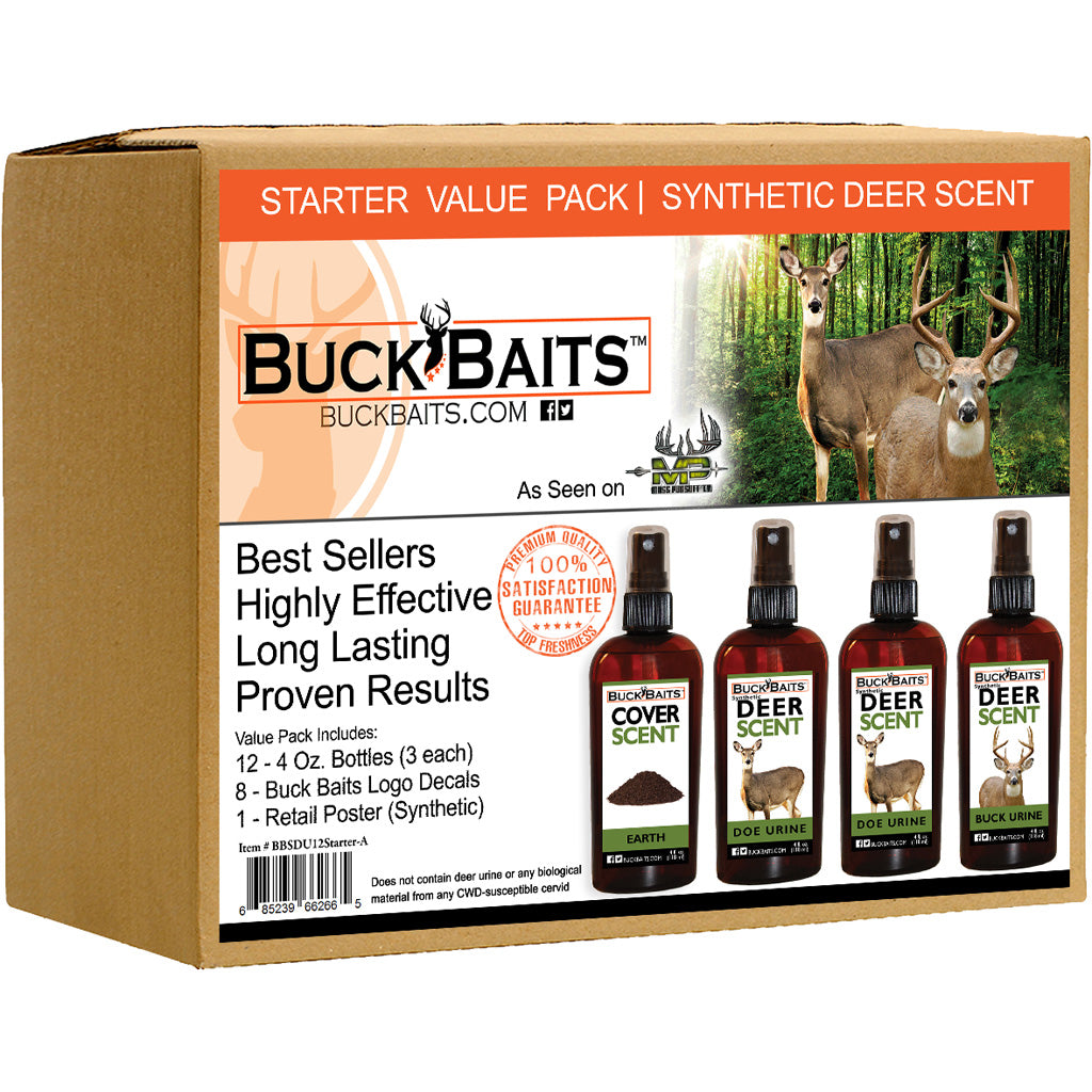 Buck Baits Starter Kit Doe/Doe in Heat/ Buck/ Earth Cover 3 oz. ea.