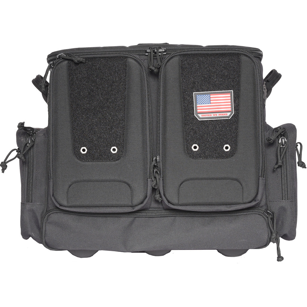 GPS Tactical Rolling Range Bag Black 10 Handguns