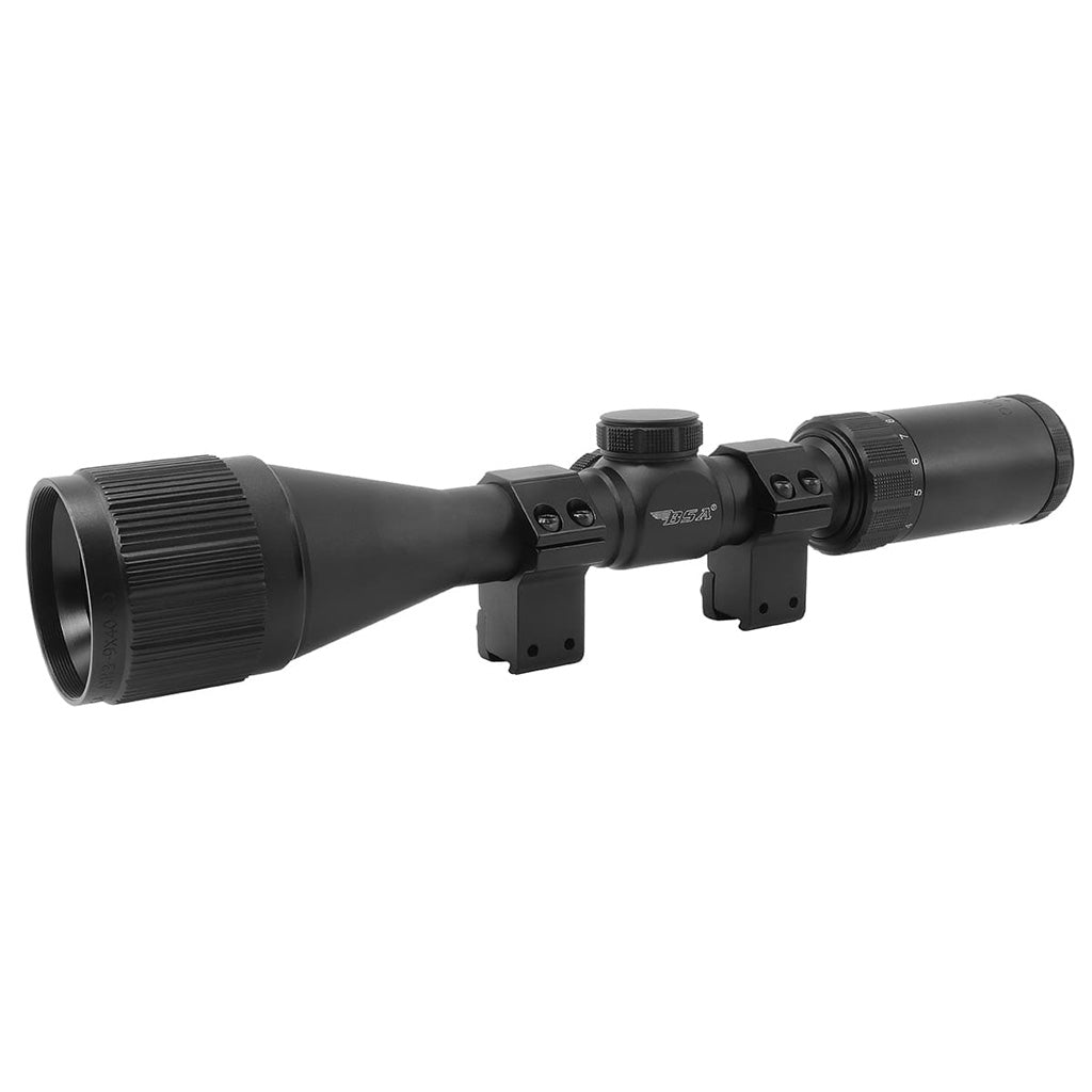 BSA Optics Outlook Air Rifle Scope 4-12x44mm Illuminated Mil-Dot w/ Rings